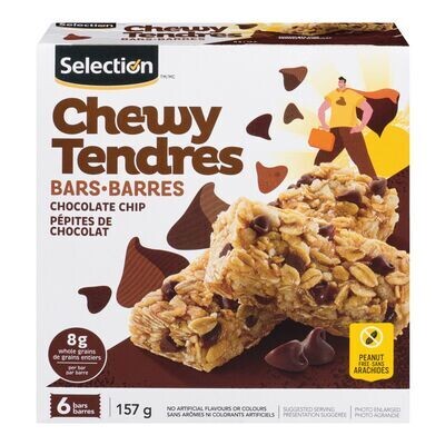 SELECTION Barres tendres granola aux pépites de chocolat 157 g