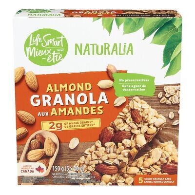 MIEUX-ÊTRE Barres tendres granola aux arachides et amandes, Naturalia 150 g
