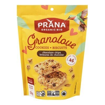 PRANA Biscuits sans gluten biologiques aux brisures de chocolat 120 g