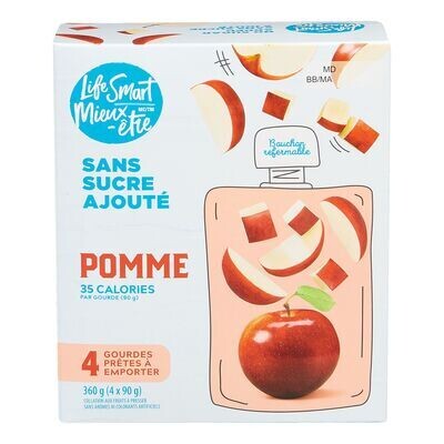 MIEUX-ÊTRE Pochettes de compote de pommes 4x90 g