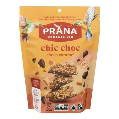 PRANA Bouchées croquantes biologiques à saveur de caramel et chocolat, Chic Choc 125 g