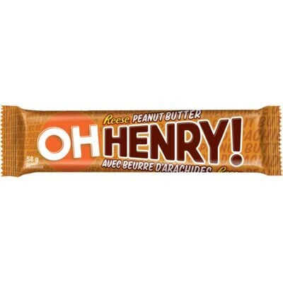 HERSHEY&#39;S Barre de chocolat aux noix avec beurre d&#39;arachide Reese, Oh Henry! 58 g