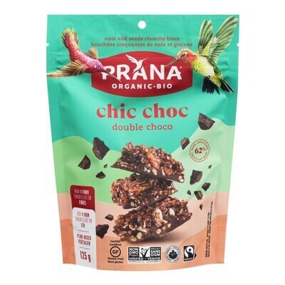 PRANA Bouchées croquantes biologiques à saveur de double chocolat, Chic Choc 125 g