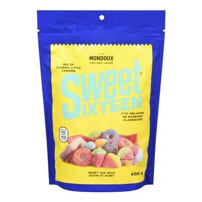 MONDOUX Mélange de jujubes sure et sucrés, Sweet Sixteen 400 g