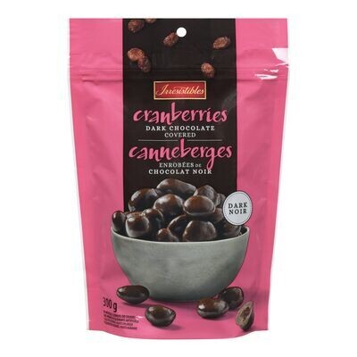 IRRESISTIBLES Canneberges enrobées de chocolat noir 300 g