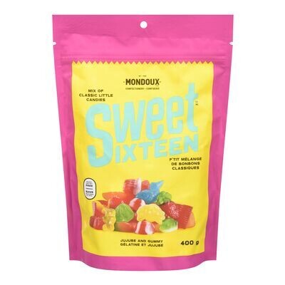 MONDOUX Mélange de bonbons en gélatine et jujube, Sweet Sixteen 400 g