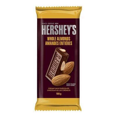 HERSHEY&#39;S Barre de chocolat aux amandes entières 100 g