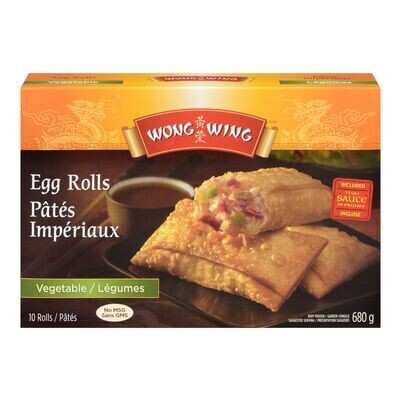 WONG WING Pâtés impériaux aux légumes surgelés 10 pâtés, 680 g