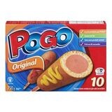 POGO Saucisses fumées surgelées enrobées de pâte et cuites sur bâtons 10 saucisses, 750 g