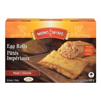 WONG WING Pâtés impériaux à la viande surgelés 10 pâtés, 680 g