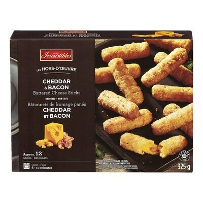 IRRESISTIBLES Bâtonnets de fromage panés au cheddar et bacon surgelés 325 g