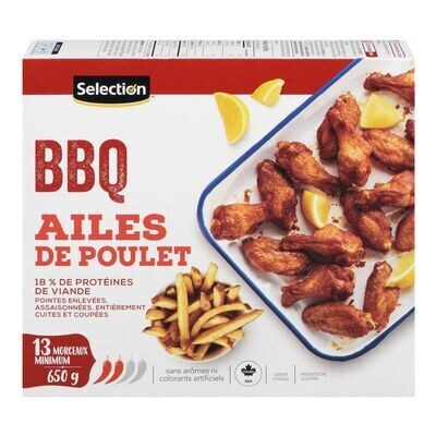 SELECTION Ailes de poulet BBQ surgelées 650 g