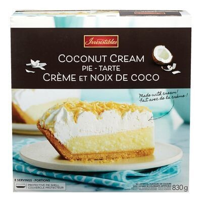 IRRESISTIBLES Tarte à la crème et noix de coco surgelée 830 g