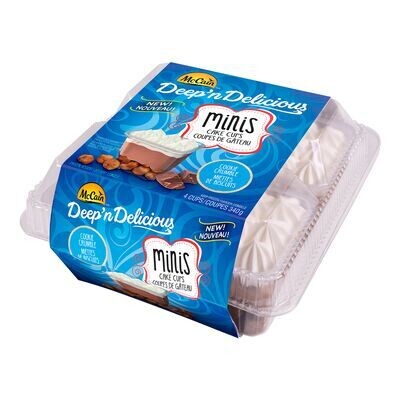 MCCAIN Coupes de gâteau aux miettes de biscuits surgelées, Deep&#39;n Delicious Minis 340 g