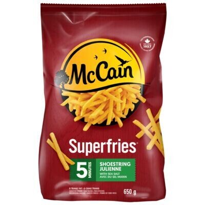 MCCAIN Frites julienne 5 minutes surgelées, Superfries 650 g