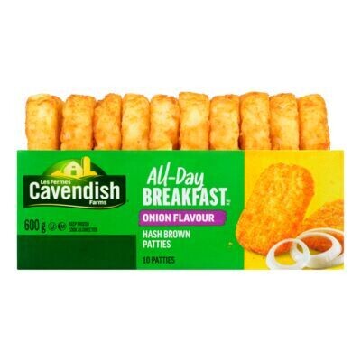 LES FERMES CAVENDISH Galettes de pommes de terre aux oignons 600 g