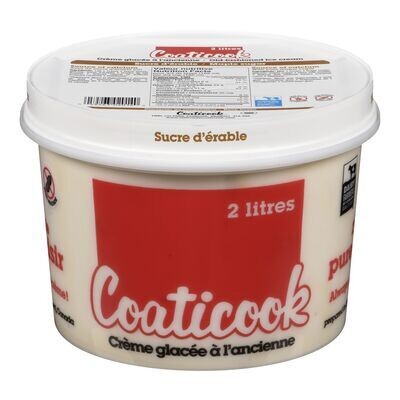 COATICOOK Crème glacée à l&#39;ancienne à saveur de sucre d&#39;érable 2 L