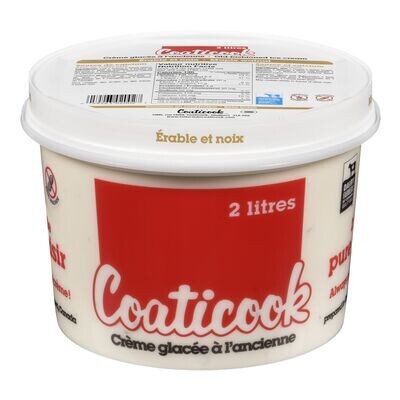 COATICOOK Crème glacée à l&#39;ancienne à saveur d&#39;érable et de noix 2 L