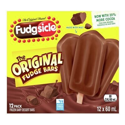 FUDGSICLE Barres de dessert laitier glacées au fudge 12x60 mL