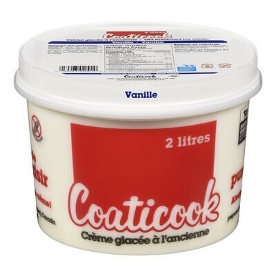 COATICOOK Crème glacée à l&#39;ancienne à saveur de vanille 2 L