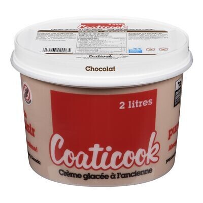 COATICOOK Crème glacée à l&#39;ancienne à saveur de chocolat 2 L