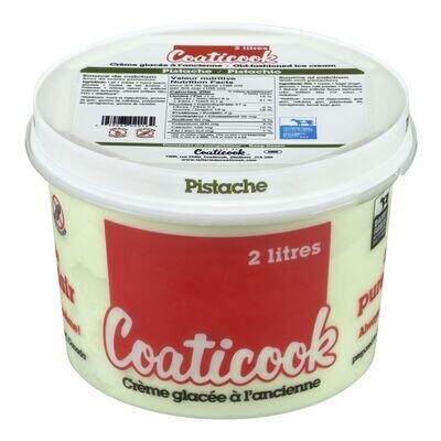 COATICOOK Crème glacée à saveur de pistache 2 L