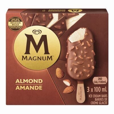 MAGNUM Barres de crème glacée à saveur d&#39;amande 3x100 mL