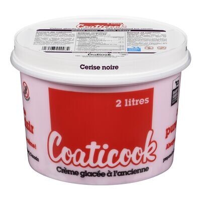 COATICOOK Crème glacée à l&#39;ancienne à saveur de cerise noire 2 L