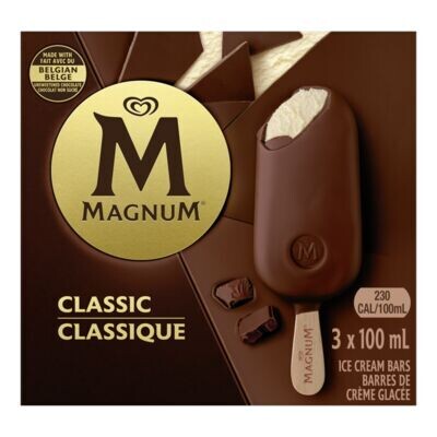 MAGNUM Barres de crème glacée classique 3x100 mL