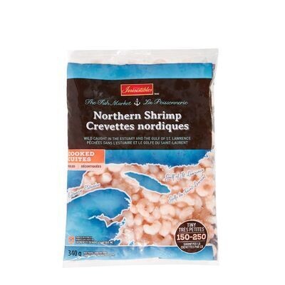 IRRESISTIBLES Crevettes nordiques cuites surgelées 340 g, calibre 150-250