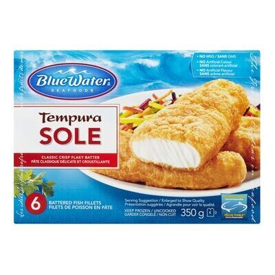 BLUEWATER SEAFOODS Filets de sole en pâte tempura surgelés 350 g