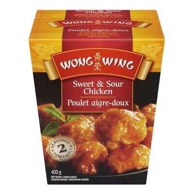 WONG WING Poulet aigre-doux surgelé 2 portions, 400 g