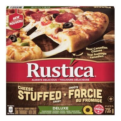 RUSTICA Pizza surgelée deluxe avec croûte farcie 735 g