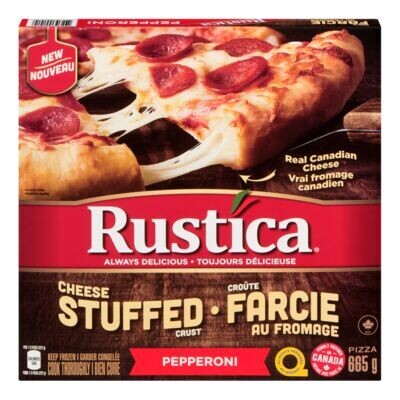 RUSTICA Pizza surgelée au pepperoni avec croûte farcie 665 g