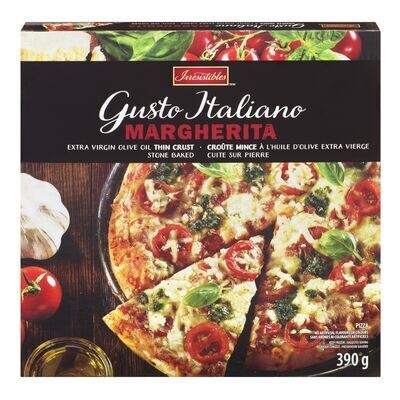 IRRESISTIBLES Pizza margherita à croûte mince surgelée, Gusto Italiano 390 g