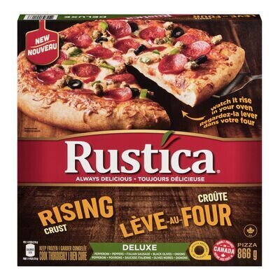 RUSTICA Pizza deluxe surgelée avec pâte lève au four 866 g