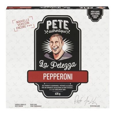 PETE AUTHENTIQUE Pizza au pepperoni surgelée 635 g