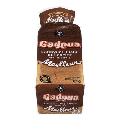 GADOUA Pain de blé entier tranché épais, Moelleux 675 g