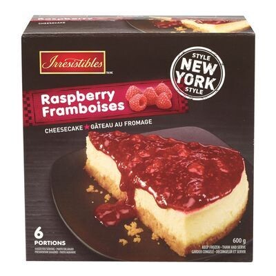 IRRESISTIBLES Gâteau au fromage style New York aux framboises surgelé 600 g (6 personnes)