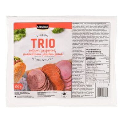 SELECTION Assortiment de salami, pepperoni et jambon fumé 250 g