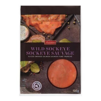 IRRESISTIBLES Tranches de saumon sockeye sauvage fumé surgelé 130 g