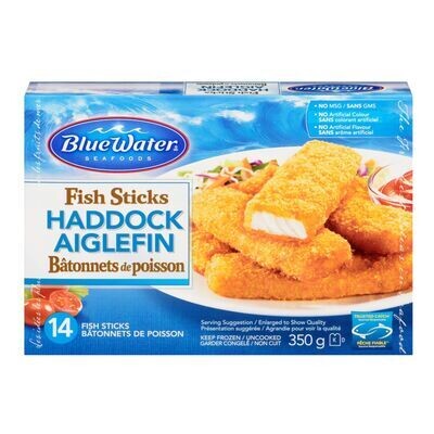 BLUEWATER SEAFOODS Bâtonnets d&#39;aiglefin panés surgelés 350 g