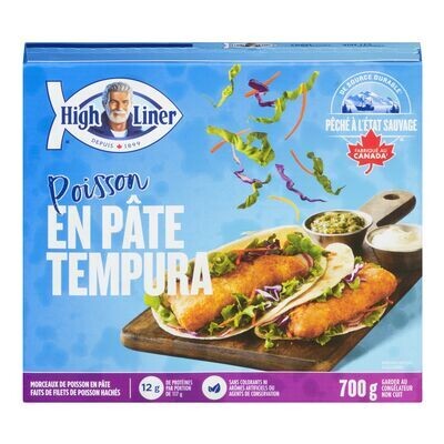 HIGH LINER Bâtonnets de poisson en pâte tempura surgelés format familial 700 g