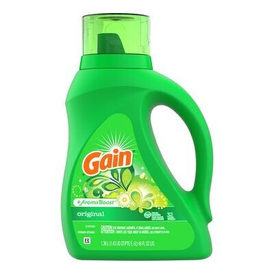 GAIN Détergent liquide à lessive original, Aroma Boost 32 brassées - 1,36 L