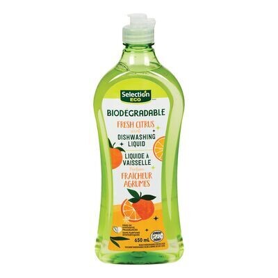 SELECTION Détergent pour lave-vaisselle liquide au parfum de fraîcheur agrumes, Eco 650 mL