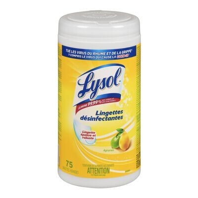 LYSOL Lingette désinfectante au parfum d&#39;agrume 75 un