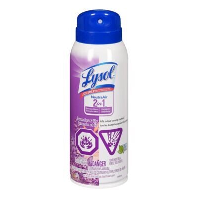 LYSOL Désinfectant en aérosol 2en1 au parfum de lavande et lis, Neutra Air 283 g