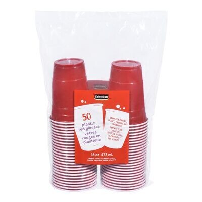 SELECTION Verres en plastique rouges 50x480 mL