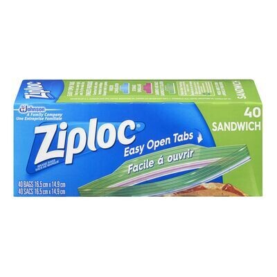 ZIPLOC Sacs pour sandwich 15X17 CM 40 un