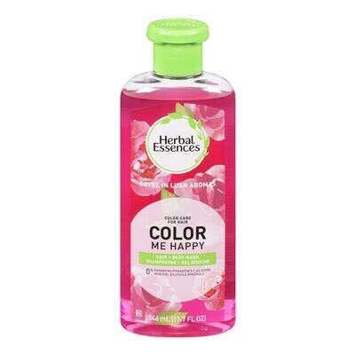 HERBAL ESSENCES Shampoing et gel douche pour cheveux colorés, Colour Me Happy 346 mL